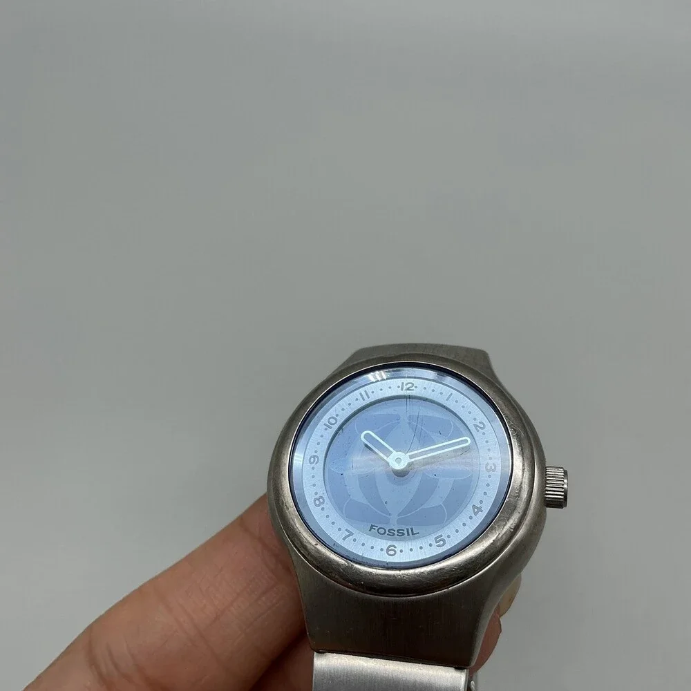 Fossil Big Tic Womens Watch 31mm Blue Counting Seconds New Battery 6.25